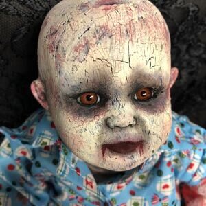 OOAK Creepy Odd 10” Zombie Orphan Boy Scary Halloween Horror Art Artist Doll